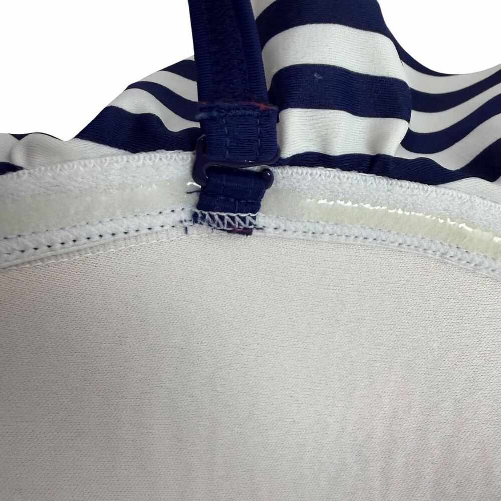 Boden Womens Bandeau size 8 Blue White Stripe One-Piece Swimsuit - Picture 5 of 7